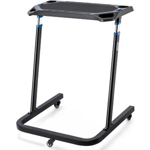 CXWXC Indoor Cycling Desk - Adjustable Height Bike Deak Laptop Stand Non-Slip Surface - Portable Bike Trainer Fitness Desk with Lockable Wheels