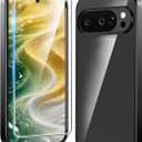 FNTCASE for Google Pixel-10-Pro XL Case: Clear Pixel 9 Pro XL Phone Cases with Screen Protector Slim Rugged Cell Cover Transparent Anti Yellowing Shockproof Protective (Black)