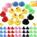 GADIEDIE50 Pack Multicolor Mini Rubber Ducky Float Ducks Baby Bath Toy, Great for Jeep Ducking, Shower, Birthday Party, Carnival Game Gift(1.6"x 1.5" x 1.2". 6 Colors)
