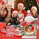 Snowman Christmas Decorations Classic Resin Snowman Figurines with LED Lights, Ideal Indoor Decorations for Home That Can be Used for Christmas Table Decor