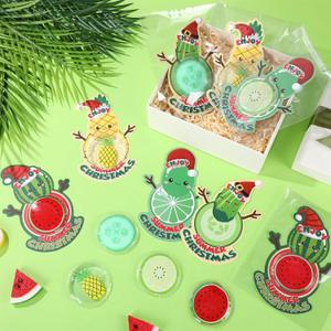 Relaxweex 24 Set Funny Tropical Christmas Cards Fruit Cold Eye Gel Pads Gifts, Beach Santa Greeting Cards for Holiday Wishes, Unique July Summer Christmas Gel Cooling Pad, Funny Holiday Gift Idea