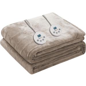 Wapaneus Heated Blanket Electric Queen Size 84"x90"-Dual Control with 10 Heat Levels 12 Timer Settings and 8 Hours Auto-Shut Off,Fast-Heating Electric Blanket,ETL Listed Machine Washable,Green