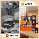 Doll Clothes Closet with 10 Hangers & Rod- Stackable Organizer Cabinet for 15/17cm Doll Clothes Doll Accessories Display Box, Clothes Storage for Figures, Portable Storage for Fashion