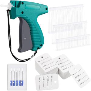 Honoson 2006 Pcs Clothing Price Tags with Gun Set, Including 1 Garment Price Tag Attacher with 5 Steel Needles 500 Clothing Label and 1500 Plastic Fasteners Barbs(Ordinary Style)