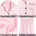 SWOMOG Women Satin Pajamas 4pcs Pajama Set Sexy Cami Shorts Set and Button Down Long Sleeve Pjs Loungewear Sleepwear (Pink, XXL)