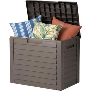 IRIS USA 35 Gallon Outdoor Deck Box, Lockable, Weather-Resistant, Brown