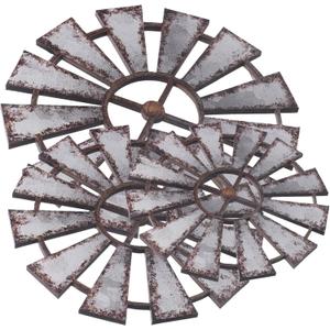 ABOOFAN 3pcs Rustic Windmill Wall Art Vintage Farmhouse Wall Decor for Country Home for Living and Bedroom Decoration