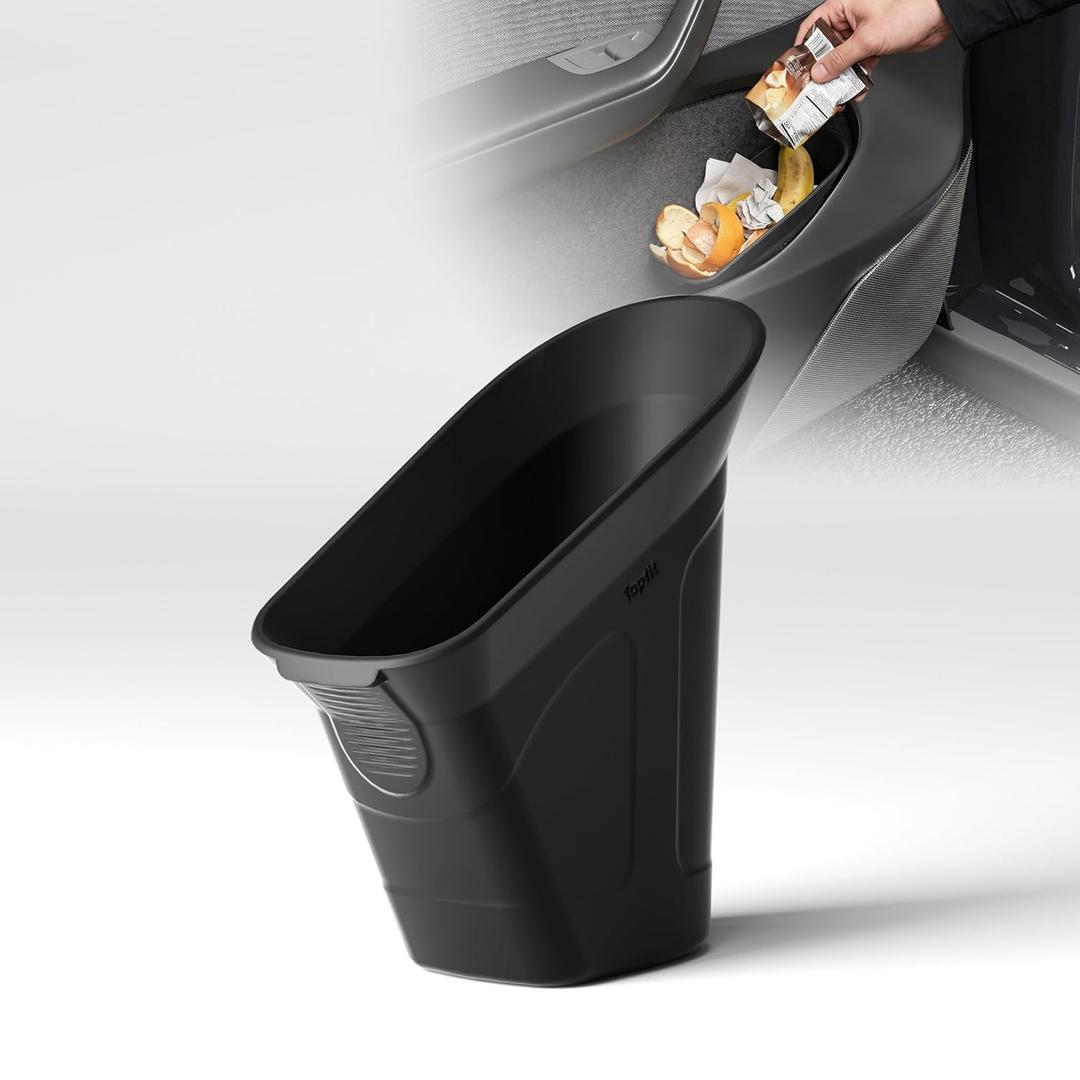 BMZX Car Can Bin, Mini Garbage Can Car Door Can, Car Accessories for Interior Multifunctional Organizers and Storage, Home and Office (Black)