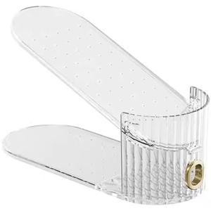 Shoe Slots Organizer Double Layer Transparent Adjustable Shoe Rack Shoe Slot Organizer, Suitable for Storing Flat and High Heels (10pcs, Clear)
