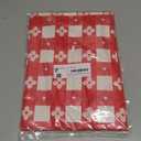 Rectangle Vinyl Table Cloth, Waterproof Elastic Fitted Tablecloth with Flannel Backing, Plastic Table Cover for Picnic, Camping, Outdoor (Red & White, 30"x60")