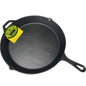 King Kooker 20-inch Oversized Seasoned Cast Iron Skillet Heavy Duty Pan Ideal for Gas Grill, Oven, Campfire Use (Black)