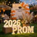 PROM Decorations 2026 Marquee Letters: Graduation Decorations Prom 2026 Light up Sign Marquee Letters Decorations for Class of 2026 High School College Party Supplies