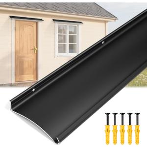 Raytano 4.3" Extra Wide Heavy-Duty Aluminum Door Rain Drip Guard,40" L Rain Deflector for Doors Windows Weather Shield for Home, Commercial Use (Size 40 Length, 4.3 Wide, 0.8Height,Black)