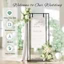 Wedding Welcome Sign Stand, 66H Adjustable Heavy Duty Easel Stand for Sign with Leather Straps, Welcome to Our Wedding Sign Holder, Metal Display Stand Easels for Signs, Posters (Black)
