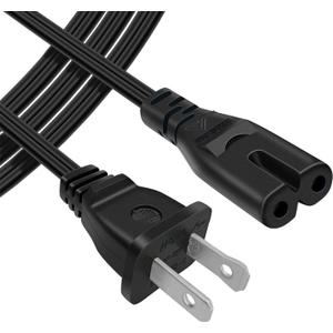 Powseed 6Ft 2-Prong Power Cord 2 Slot AC Adapter Cord for HP Dell Samsung Sony Asus Acer Toshiba Laptop Charger LED LCD Monitor TV Epson Lexmark Printer PS3 Slim PS4 PS5 Xbox