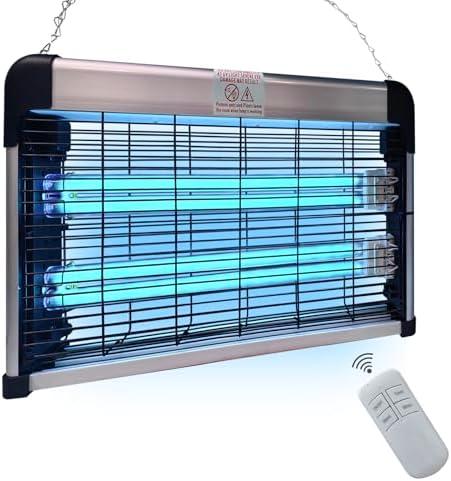 BAIMNOCM UV Light with Ozone 76 Watts (2x38W), UVC Disinfection Lamp w/Remote Control, Odor and Dust Mite Removal, Ultraviolet Light for Kitchen/Basement/Bathroom Black