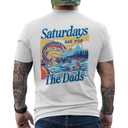 Saturdays For Dads Fishing Father's Day Men's T-shirt White  L