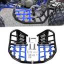 HECASA Nerf Bars Foot Pegs Heel Guards Compatible with All Years Honda TRX 450R 450ER (Black Nerfs + Blue Nets)