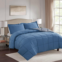 HIG 3pc Dark Olive King Size Comforter Set - All Season Reversible Down Alternative Comforter with Two Shams - Quilted Duvet Insert with Corner Tabs - Box Stitched Blanket - Breathable, Soft, Fluffy