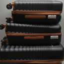 CONCEPTEN Luggage Sets 5 Piece, Suitcases with Wheels, Hardshell Suitcase Set, ABS Carry on Luggage Set with TSA Lock, Travel Luggage (Black)