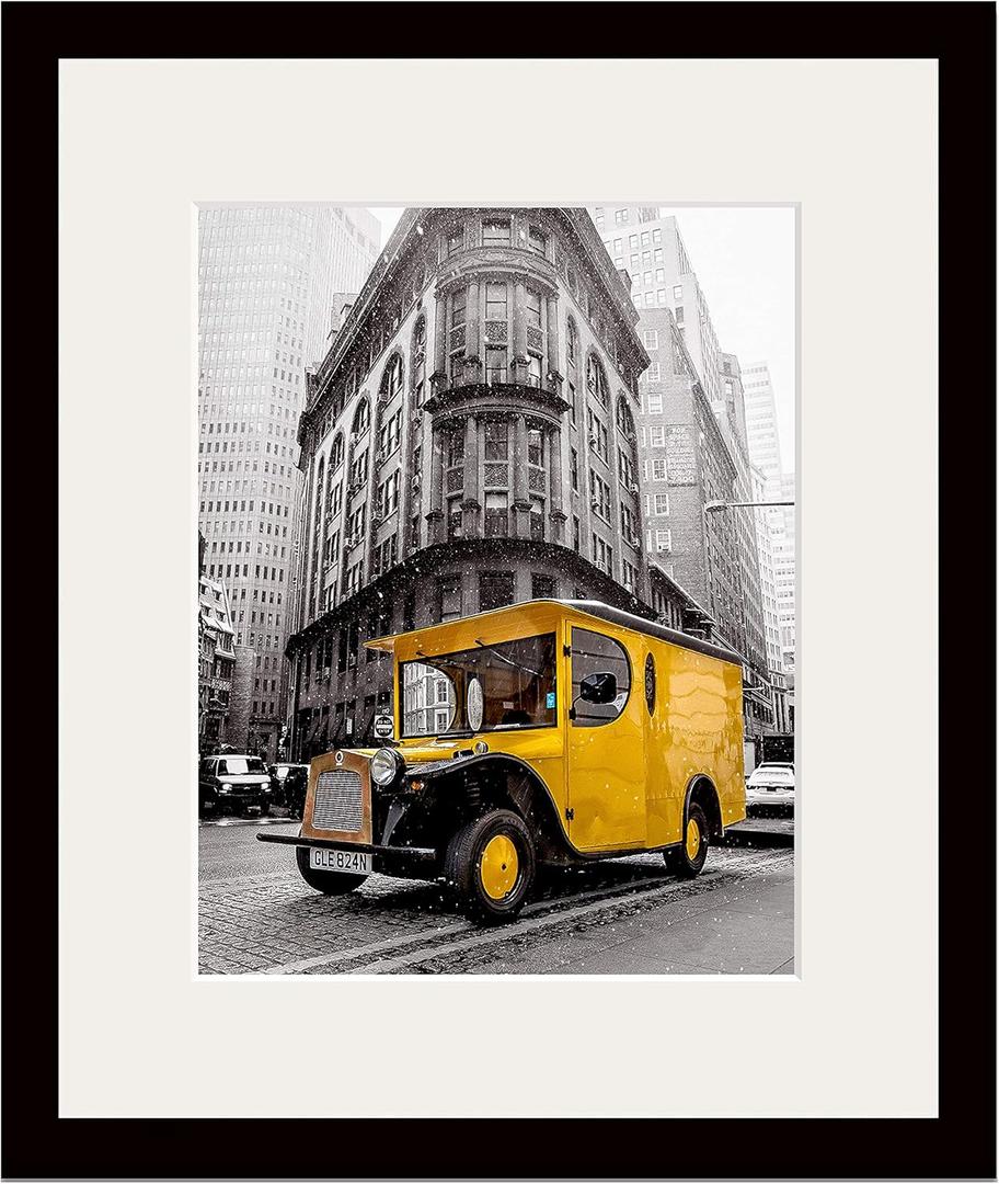 Art Emotion 16x20 Solid Wood Picture Frame in Black (Handmade Finishing Seamless Surface), Real Tempered GlassDisplayPictures11x14 with Mat or 16x20 Without Mat, Wall Hanging Poster Frame