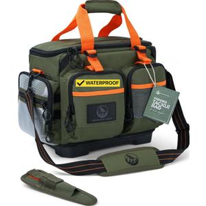 Whispering Winds Fishing Tackle Storage Bag - Medium Size fits 6x 3600 or 3x 3700 Tackle Boxes, Premium Waterproof Soft Tackle Box