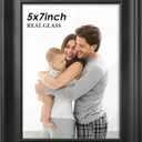 PEALSN 5x7 Picture Frame with Real Glass Front and Black Backboard, Wall Gallery Photo Frames for Wall Mounting or Tabletop Display, Black