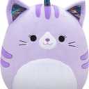 Squishmallows Original 14-Inch Analea Purple Tabby Caticorn with Fuzzy White Belly - Official Jazwares Large Plush