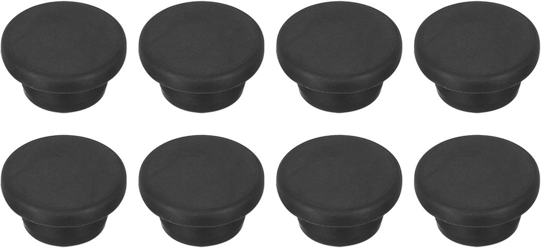 MECCANIXITY 8pcs T-Shaped Silicone Plugs 19mm 3/4 Inch Dia Snap in Plug Hole Seal Cover Round Rubber Stopper for Kitchen Rubber Bulkheads Waterproof Sealing Plugs Black