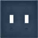 Navy Blue Light Switch plate Cover 2 Gang Toggle Switch Wall Plate Decorative Outlet Covers Home Decor H4.46 xL4.56in