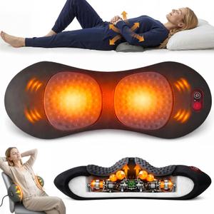3-in-1 Electric Back Massager Pillow Ergonomic Wedge Cushion with Adjustable Lumbar Support and Gentle Heat, USB Powered Comfort Pad for Bed, Chair & Desk Use