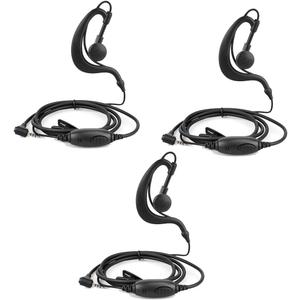 Retevis RT20 2 Way Radio Earpiece 1 Pin 2.5mm with Speaker Mic, Compatible RT20 Walkie Talkies, C Shape Earhook Lightweight Walkie Talkie Earpiece with PTT and Clip(3 Pack)