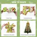 Christmas Tree Topper Bow Large Christmas Bow Tree Topper, Red Green Dot Polyester Ribbon Bows for Xmas Ornament Holiday Home Wedding Birthday Party Thanksgiving Indoor/Outdoor Decoration 45"x13"