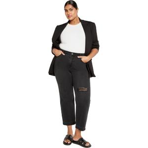 City Chic Women's Plus Size Harley Kenia Straight Jean (Black, 20)