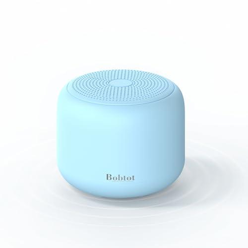 Bobtot Portable Bluetooth Speakers with Strap Easy to Carry, Wireless IPX5 Waterproof Mini Speaker with Loud Stereo Sound, 20 Hours Playtime, Rechargeable Battery, Built-in Microphone, Blue