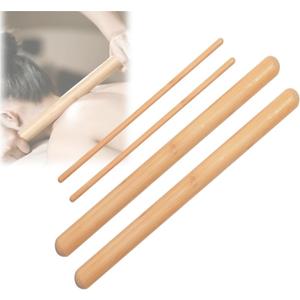 Bamboo Massage Sticks Ergonomic Muscle Relief Tools Portable Therapy Sticks for Deep Tissue Massage, Spa Quality Recovery for Athletes & Home Use, Natural Bamboo Design