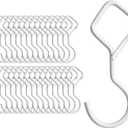 Heavy Duty S Hooks for Hanging with Lock, 4.72 Inch Metal Screw Hooks for Plants, Kitchen Utensils, Bags, Towels, and Outdoor Storage, Plant Hangers and Hanging Hooks (White, 30 pcs)