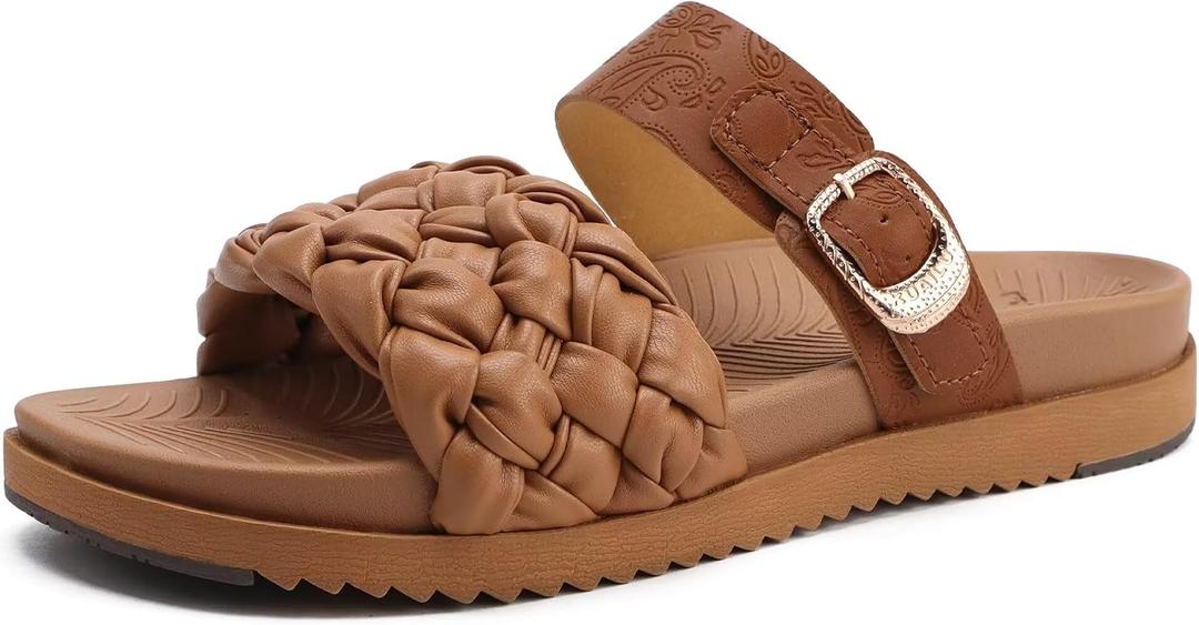 KuaiLu Women's Arch Support Orthopedic Open Toe Sandals