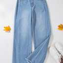 PRETTYGARDEN Wide Leg Jeans for Women Trendy High Waisted Stretchy Baggy Raw Hem Denim Palazzo Pants 2026 Spring Fall Clothes (Blue, 14)