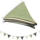 Pennant Banner Flags, Toddler Room Decoration Pennant, Garland Triangle Banners Fabric, for Nursery Decor Baby Birthday Boho Wedding Shower Party Event. (Sage Green Pennant Banner Flags)
