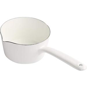 CALIDAKA 1.2L Enamel Milk Pan, Mini Butter Warmer, Saucepan With Pour Spout, Nonstick Pot, Melting Pot for Induction Electric Gas Stoves