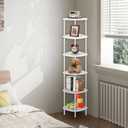 Qupui 6 Tier Corner Shelf Stand, 66 Tall Corner Bookshelf Multipurpose Shelving Unit, Plant Stand Display Rack Home Organizer Shelves for Bedroom Living Room, White