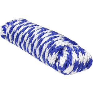 BRINKS 5 Ft Bike Lock Cable with Preset Combination + Extreme Max 3008.0223 Solid Braid MFP Utility Rope - 1/2" x 50', Blue/White
