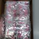 Sweetude 12 Pcs Pink Bow PVC Clear Gift Bag with Handle Ribbon Bowknot for 12oz 16oz 20oz Drinking Glasses Jars Tumbler Treat Gift Bag Reusable Bowtie Coquette Aesthetic Wedding Birthday Favor