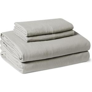 Amazon Basics Brushed Microfiber Sheet Set, Extra Soft with Natural Texture, 4-Piece, King, Grey