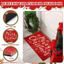 2 Pcs Christmas Doormat 24'' x 51'' Christmas Outdoor Rug and 18'' x 28'' Merry Christmas Coir Doormat Welcome Mat Xmas Non Slip Floor Mat for Outside Entrance Front Porch(Snowflake)