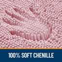 OLANLY Bathroom Rugs 36x24, Extra Soft Absorbent Chenille Bath Rugs, Rubber Backing Quick Dry, Machine Washable Bath Mats for Bathroom Floor, Tub and Shower, Home Decor Accessories, Dusty Rose
