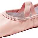 Stelle Ballet Shoes for Girls Soft Leather Dance Slippers Ballerina Shoes (Pink)