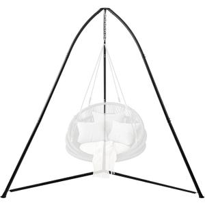 Tripod Hammock Chair Stand for Multi-Use, Heavy-Duty Hammock Chair Stand for Indoor & Outdoor, with Height Adjustable Triangular Design, 330 lbs Capacity, Easy Assembly, Stand Only - Black