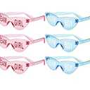 Konohan Gender Reveal Glasses Blue and Pink Sunglasses Frameless Team Girl and Team Boy Decor for Gender Reveal Party 6 Pa